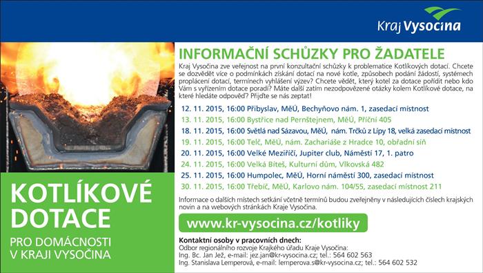 Informační schůzky ke kotlíkovým dotacím - listopad 2015.