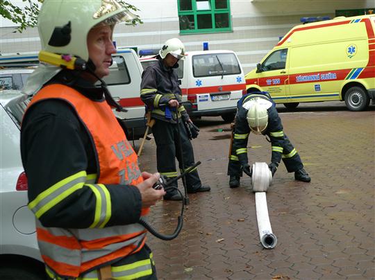 Nácvik součinnosti Hasičského záchranného sboru kraje Vysočina - stanice Havlíčkův Brod, Policie ČR a pracovníků nemocnice