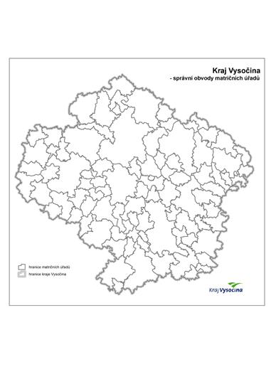 Správní obvody matričních úřadů (bez popisků)