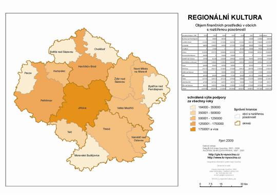Regionální kultura v ORP (tabulka s jednotlivými roky)