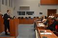 za řečnickým pultem Rostislav Habán z odboru životního prostředí a zemědělství