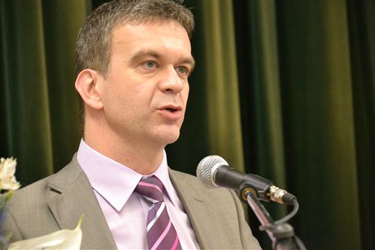 2011_01_27_Vladimír Novotný, náměstek hejtmana kraje Vysočina při setkání se starosty z Vysočiny v Třešti
