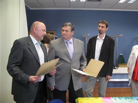 Oldřich Záruba, sládek Pivovaru Chotěboř, hejtman Vysočiny Jiří Běhounek a radní Martin Hyský