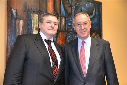 2012_01_23_Jiří Běhounek, hejtman Kraje Vysočina přijal rakouského velvyslance Ferdinand Trauttmansdorff v sídle Kraje Vysočina