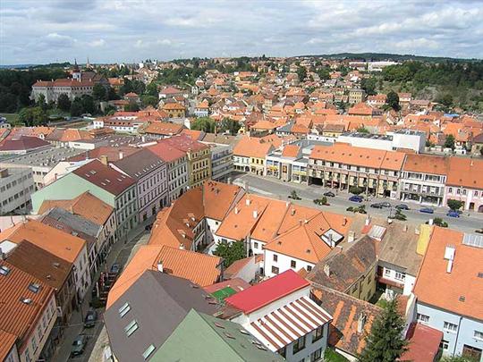 Pohled na město z věže kostela sv. Martina