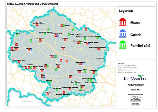 Muzea, galerie a pamětní síně v kraji Vysočina